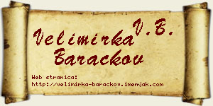 Velimirka Baračkov vizit kartica